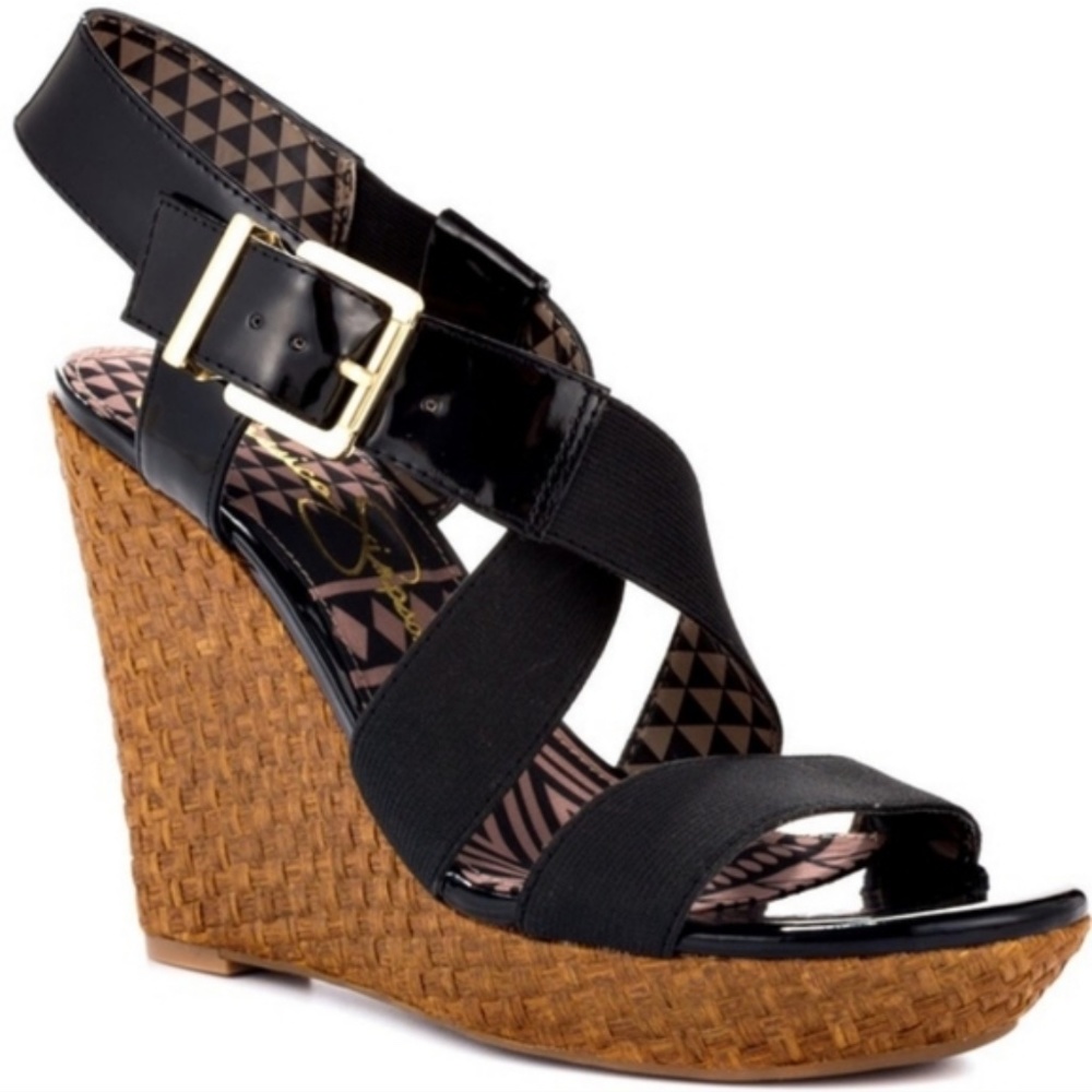 JESSICA SIMPSON Catskills Black Wedges, Size 10